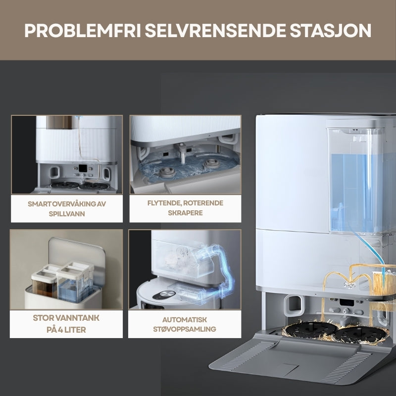 3-i-1 støvsuger- og mopperobot